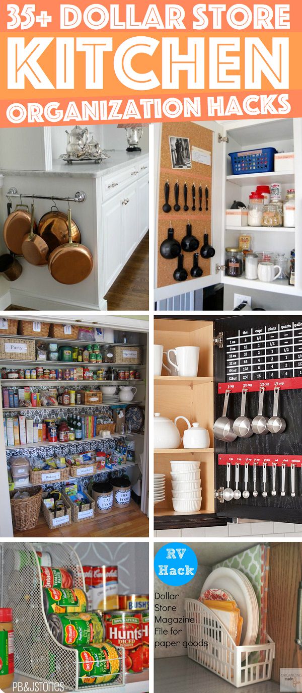 36 Dollar Store Kitchen Organization Hacks You Can Pull Off Like a ...